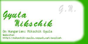 gyula mikschik business card